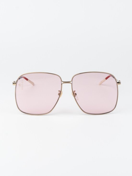 Gucci Women Sunglasses Gold Pink Square GG0394S 004 NEW AUTHENTIC main image 10